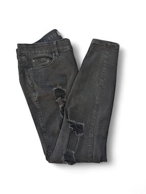 Torrid Skinny Jeans 16R Distressed Charcoal Black Luxe Stretch Denim Regular